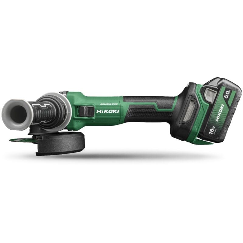 foto del prodotto hikoki smerigliatrice 125mm 18v 5ah brushless con interruttore autobloccante 2 batterie da 5,0ah g1813dvewqz