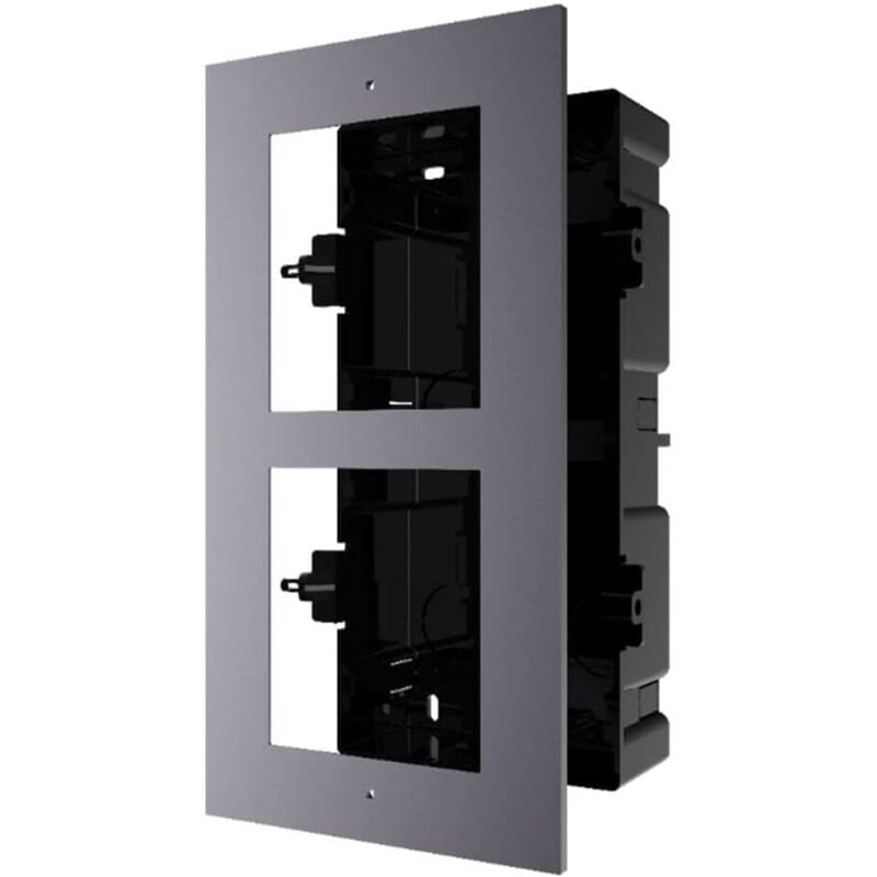 foto del prodotto hikvision cassetta incasso completa di cornice videointercom 2 moduli hikvsion ds kd acf2