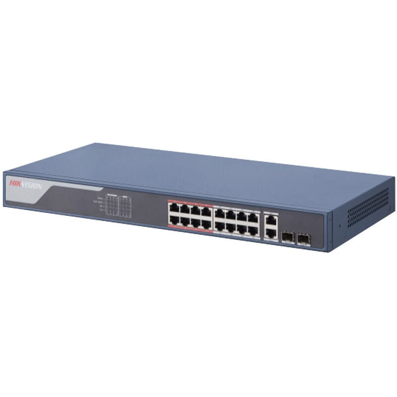 foto del prodotto hikvision ds-3e1318p-si switch di rete gestito l2 gigabit ethernet 10 100 1000 supporto power over ethernet poe nero