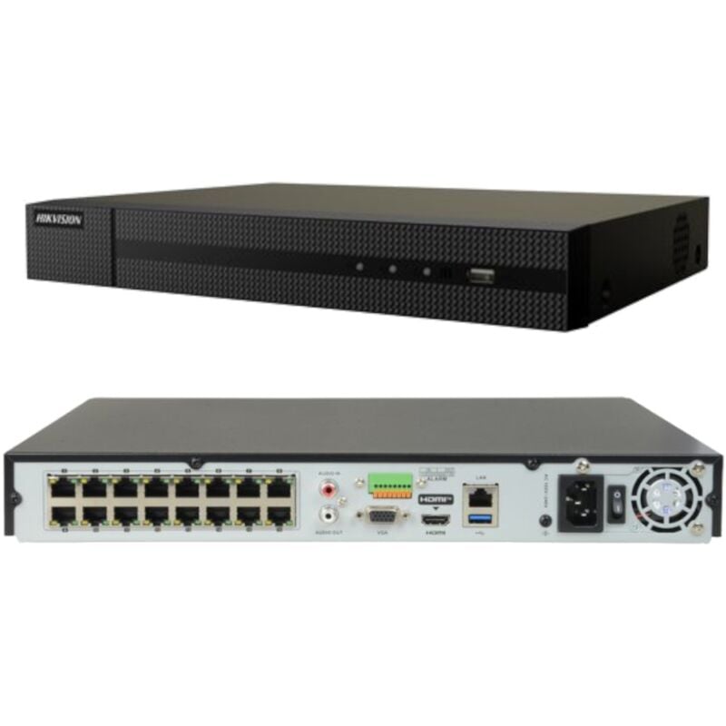 foto del prodotto hikvision hiwatch nvr 32ch 16 porte poe hwn 5232mh 16p