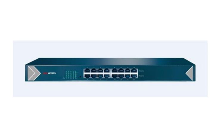 foto del prodotto hikvision hub switch 16 porte gigabit 10 100 1000 ds 3e0516 e