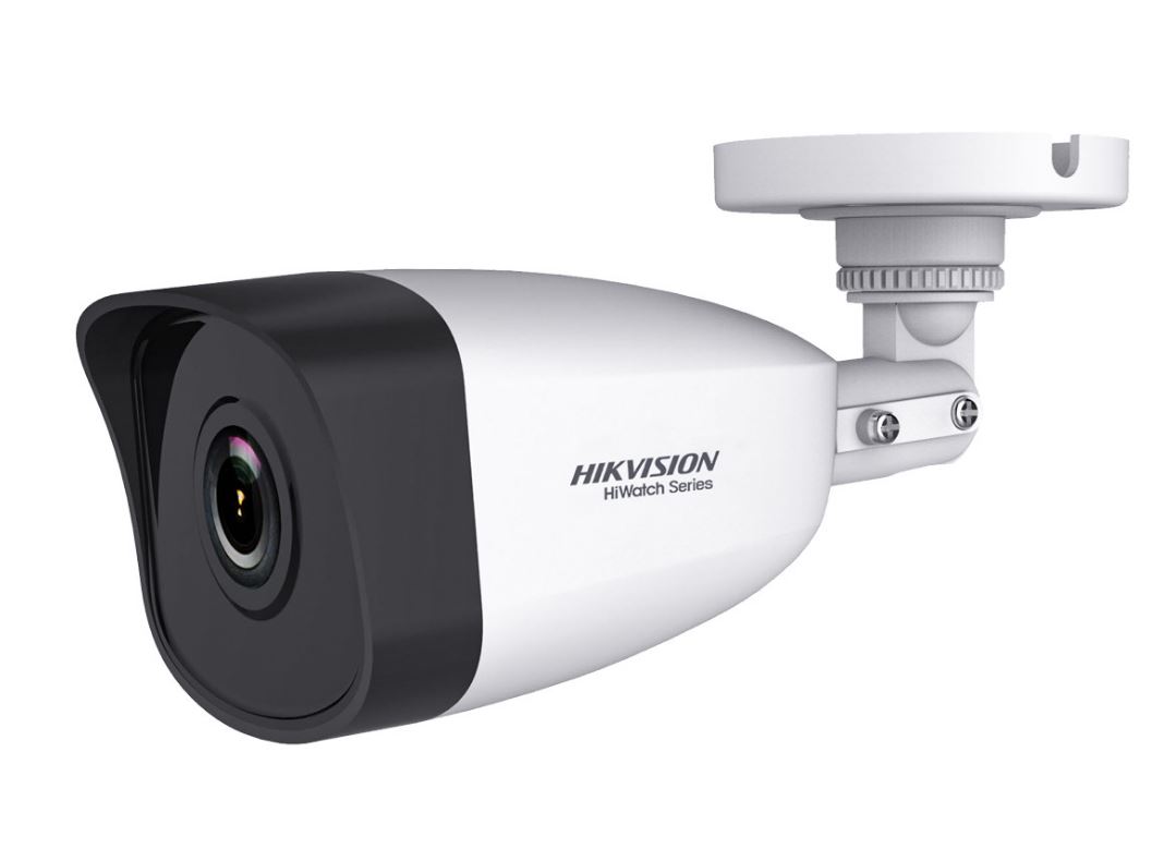 foto del prodotto hikvision hwi-b121h telecamera ip bullet 1080p 2mp ottica fissa 4mm h.265+ poe osd ip67 hiwatch