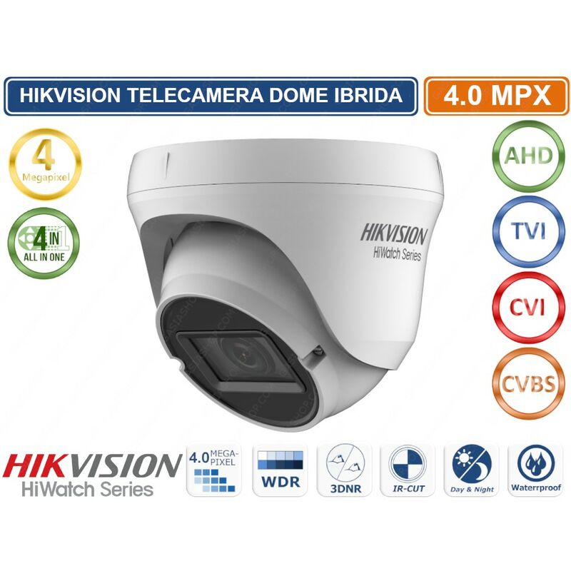 foto del prodotto hikvision hwt t340 vf telecamera dome varifocale 4in1 tvi ahd cvi cvbs 4mp ip66