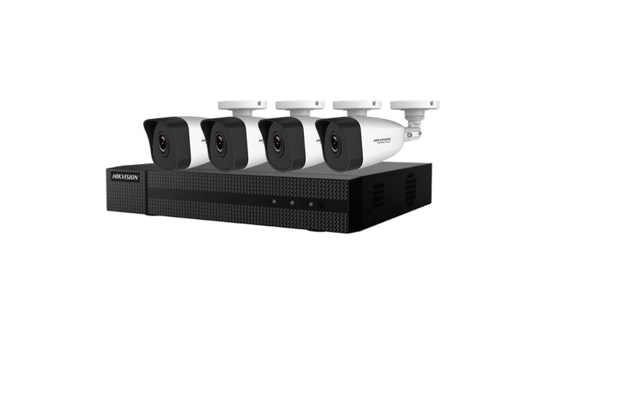 foto del prodotto hikvision kit videosorveglianza professionale bullet 4 mpx 4 canali ip poe 4k full hd cloud 500 gb hard disk