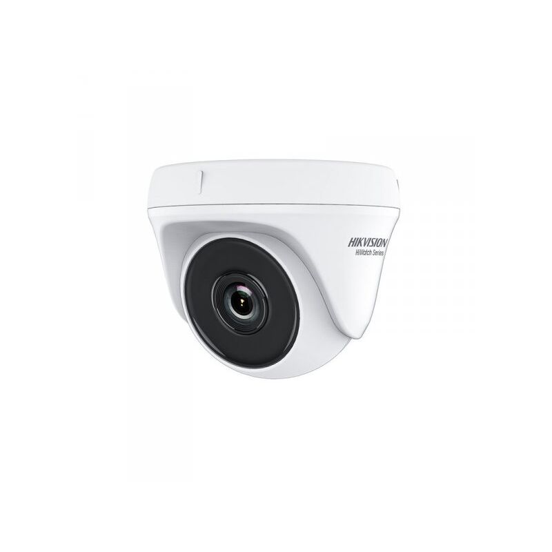 foto del prodotto hikvision telecamera analogica turret dome 720p 1mp ottica fissa 3.6mm ip20 osd exir smart ir tvi ahd cvi cvbs carcassa plastica hiwatch hwt t110 p