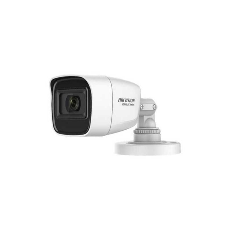 foto del prodotto hikvision telecamera bullet 2mp 2.8mm con microfono 4in1 tvi ahd cvi cvbs full hd hwt b120 ms hiwatch series audio osd ip66