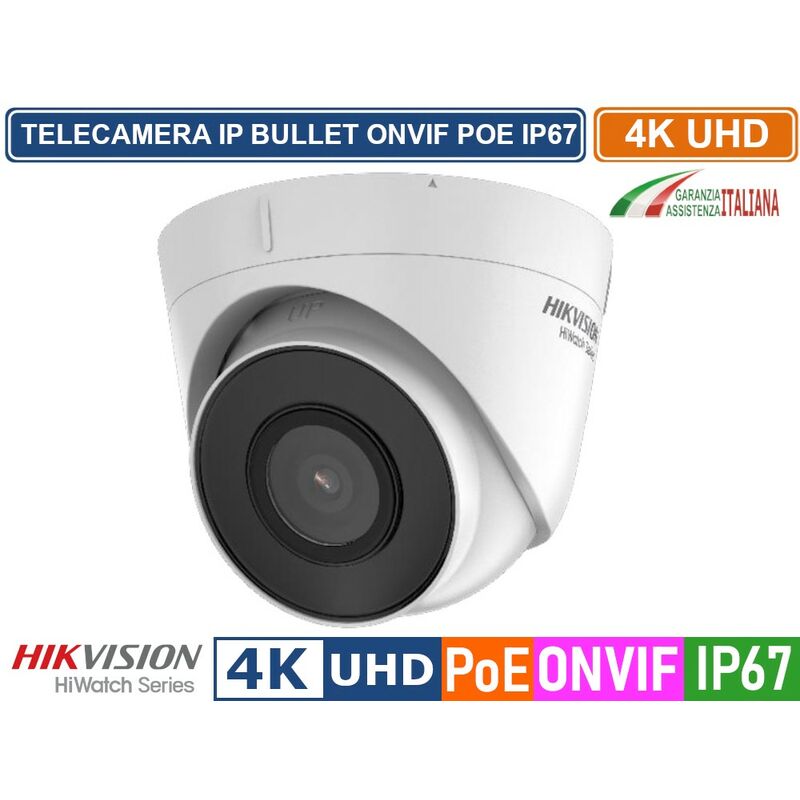 foto del prodotto hikvision telecamera dome ip 8mp 4k ultra hd 2.8mm onvif poe h.265 ip67