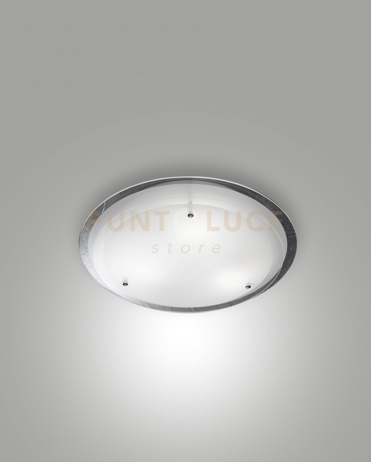foto del prodotto hill plafoniera bianca d.33cm in vetro e metallo 1 luce attacco e27