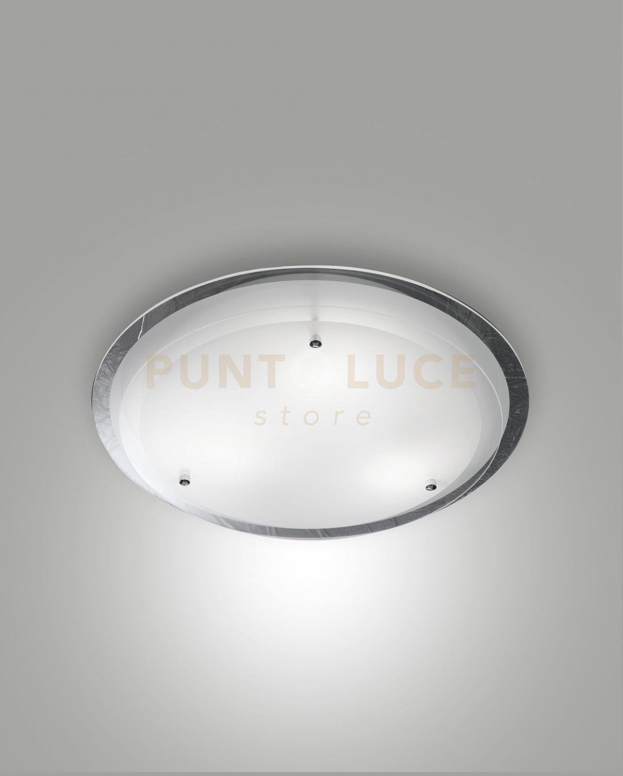 foto del prodotto hill plafoniera bianca d.40cm in vetro e metallo 2 luci attacco e27