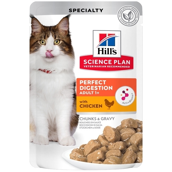 foto del prodotto hill's feline perfect digestion chicken busta 85 gr