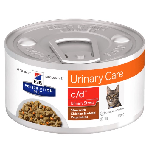 foto del prodotto hill's pd feline c/d stress reduced calorie spezzatino lattina 82 gr