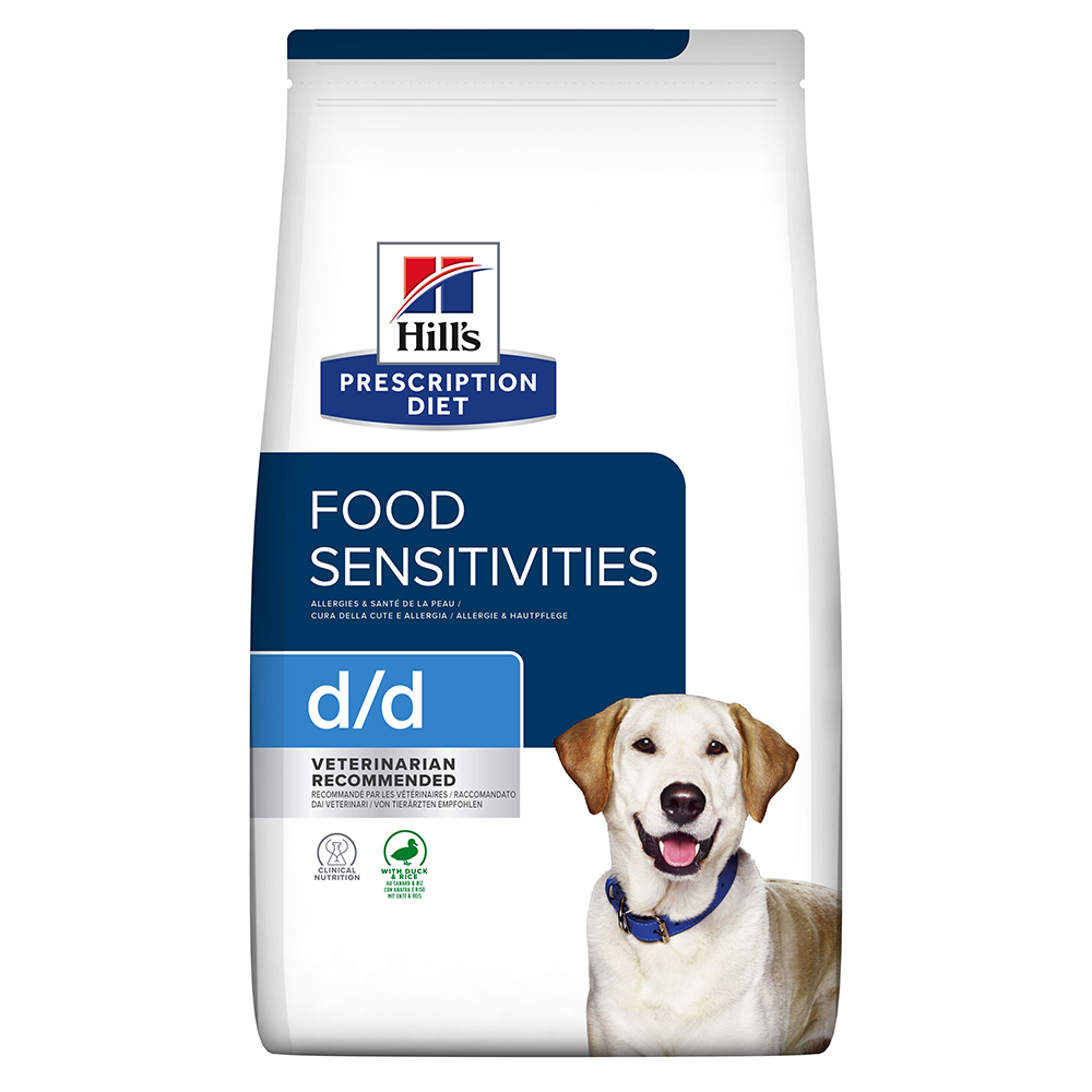 foto del prodotto hill s prescription diet d d food sensitivities con anatra e riso per cani 12 kg