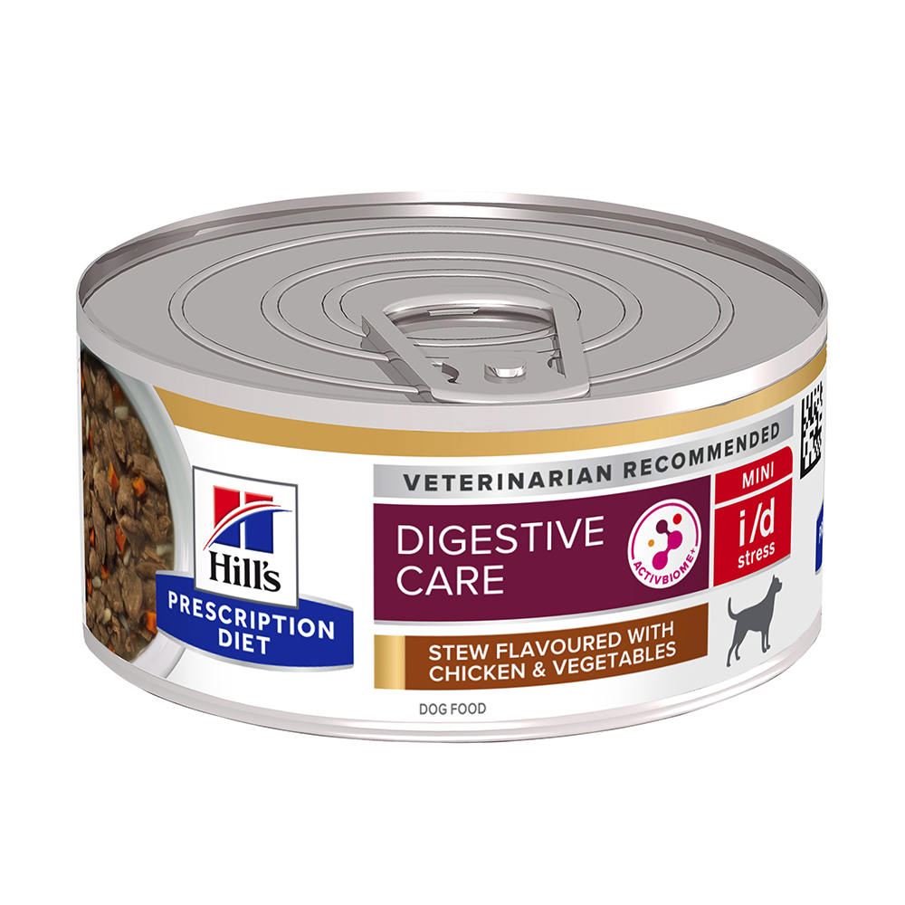 foto del prodotto hill s prescription diet i d digestive care stress mini spezzatino pollo 24 x 156 g