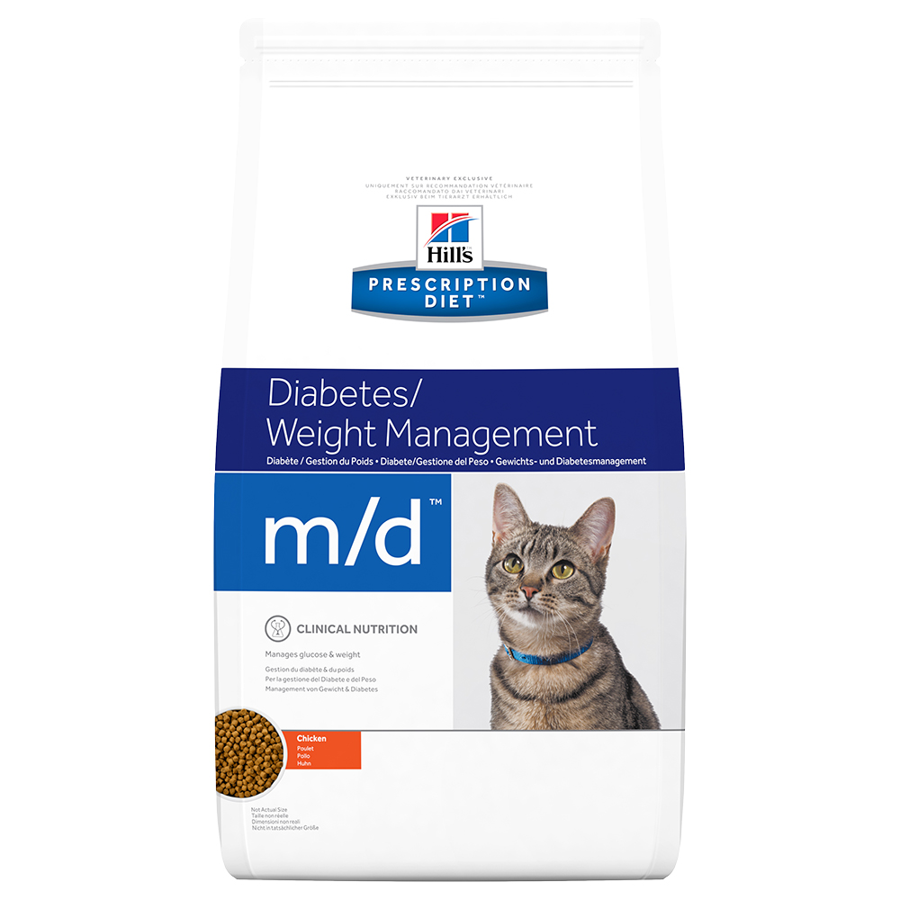 foto del prodotto hill s prescription diet m d diabetes weight management secco per gatti 1,5 kg