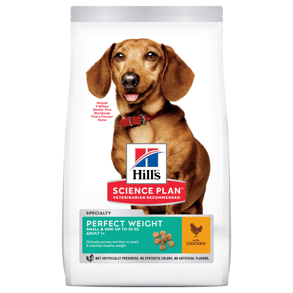 foto del prodotto hill s science plan adult 1 perfect weight small mini con pollo 6 kg