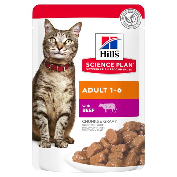foto del prodotto hill s science plan adult alimento per gatti 85 gr con manzo confezione da 12 pezzi cibo umido per gatti 1 ordine scegli lo sconto bzr5 bzr20 200 punti fedelt 