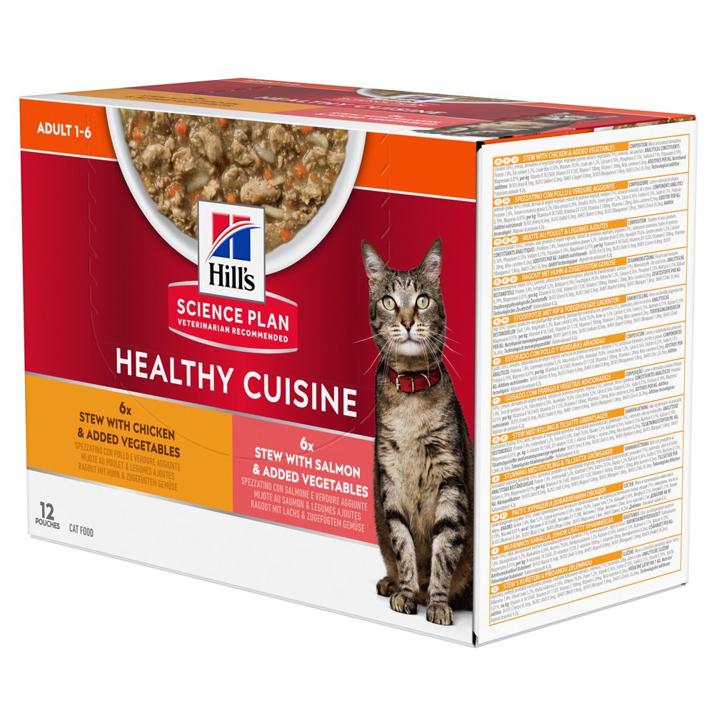 foto del prodotto hill s science plan adult healthy cuisine con pollo e salmone 12 x 80 g