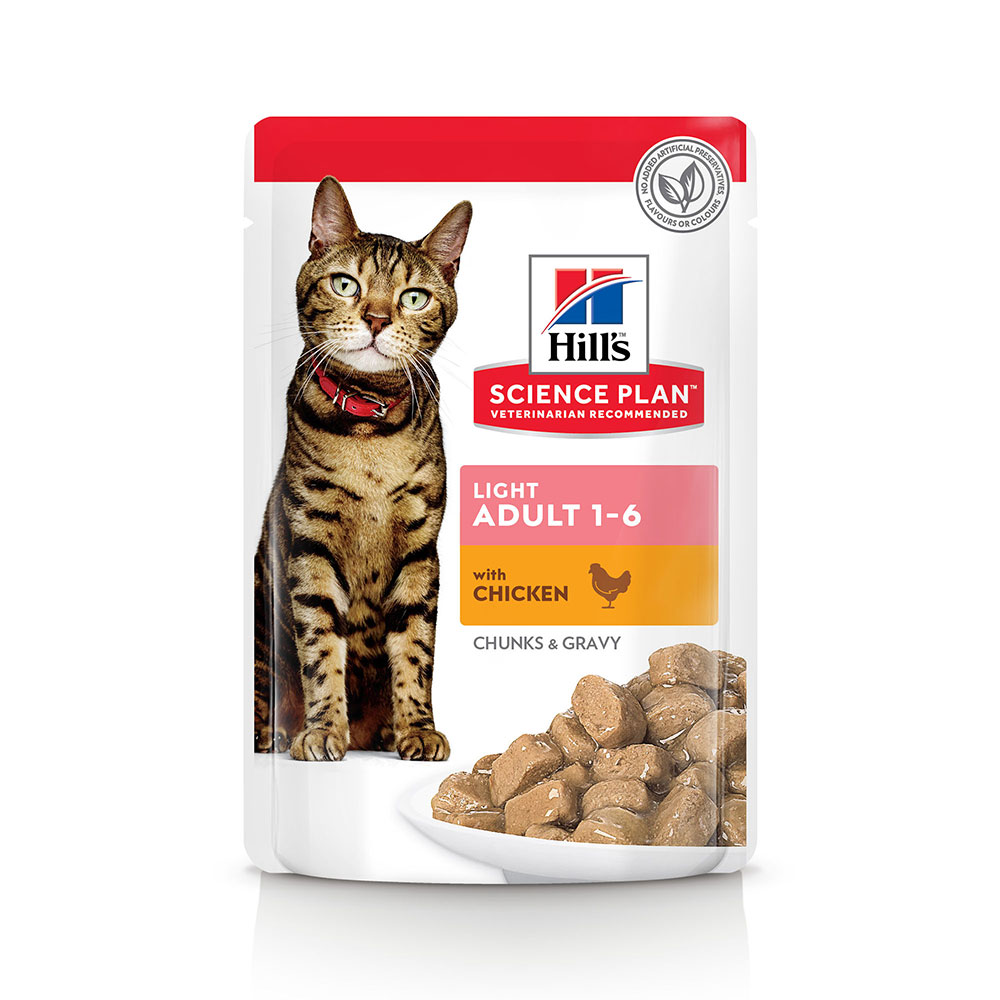 foto del prodotto hill s science plan adult light umido per gatto 12 x 85 g pollo
