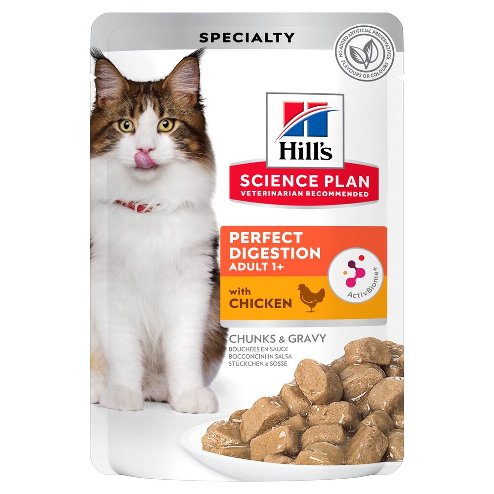 foto del prodotto hill s science plan adult perfect digestion con pollo alimento umido gatti 12 x 85 g