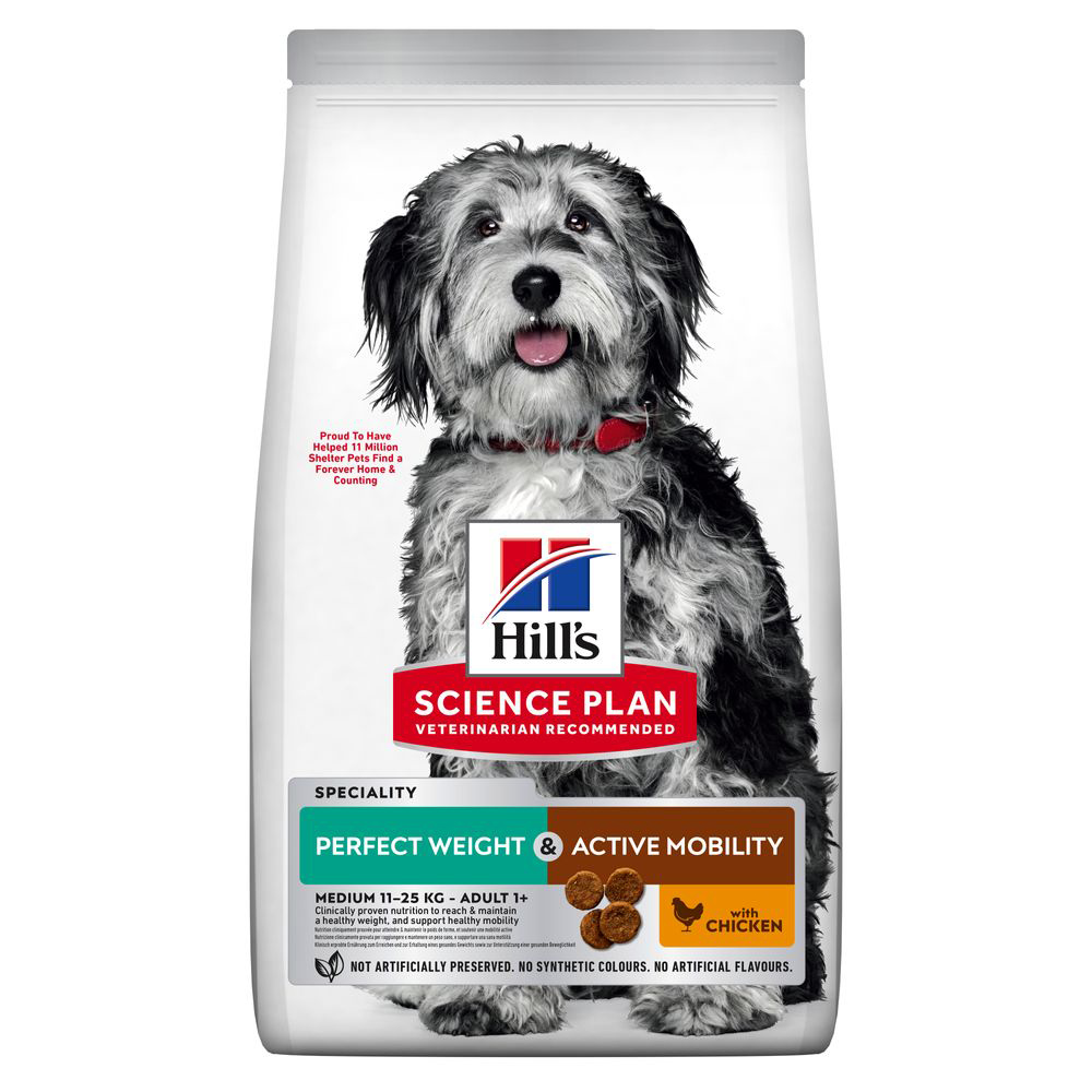 foto del prodotto hill s science plan adult perfect weight active mobility medium con pollo 2,5 kg