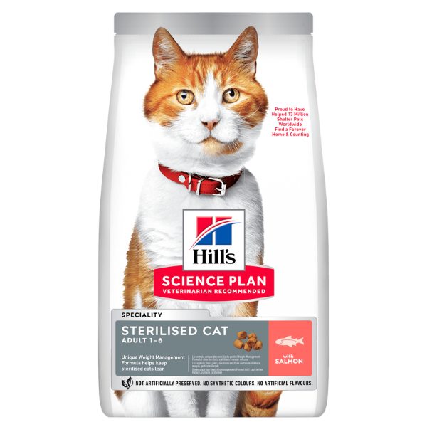 foto del prodotto hill s science plan adult sterilised cat alimento per gatti con salmone 1,5 kg croccantini per gatti 1 ordine scegli lo sconto bzr5 bzr20 200 punti fedelt 