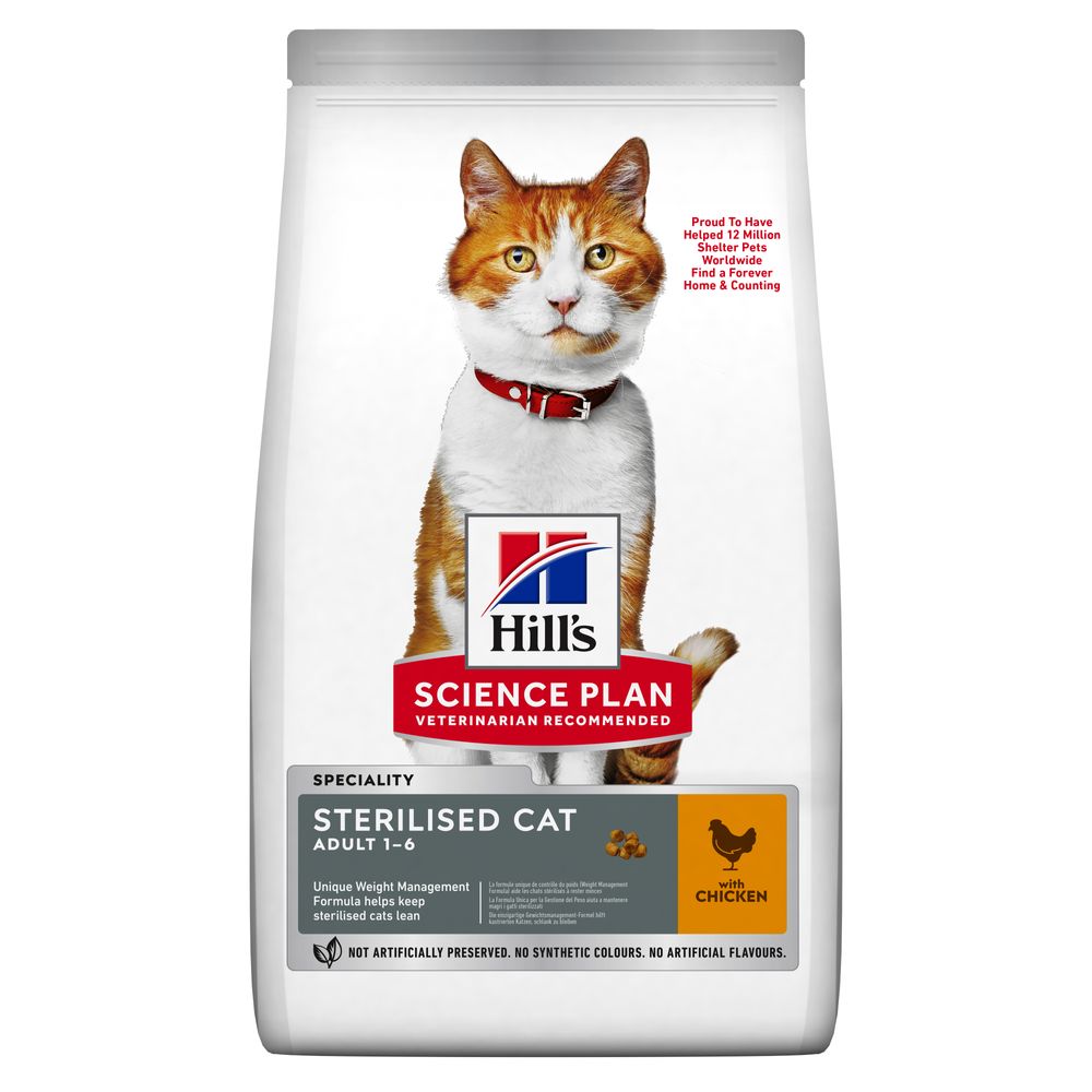 foto del prodotto hill s science plan adult sterilised crocchette con pollo per gatto 15 kg