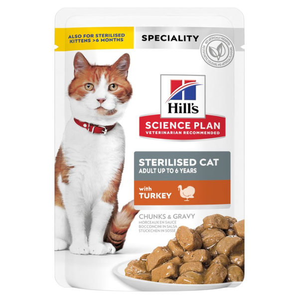 foto del prodotto hill s science plan adult up to 6 years sterilised cat 85 gr con tacchino cibo umido per gatti 1 ordine scegli lo sconto bzr5 bzr20 200 punti fedelt 