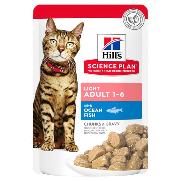 foto del prodotto hill s science plan feline light adult 85 gr con pesce oceanico confezione da 12 pezzi cibo umido per gatti 1 ordine scegli lo sconto bzr5 bzr20 200 punti fedelt 