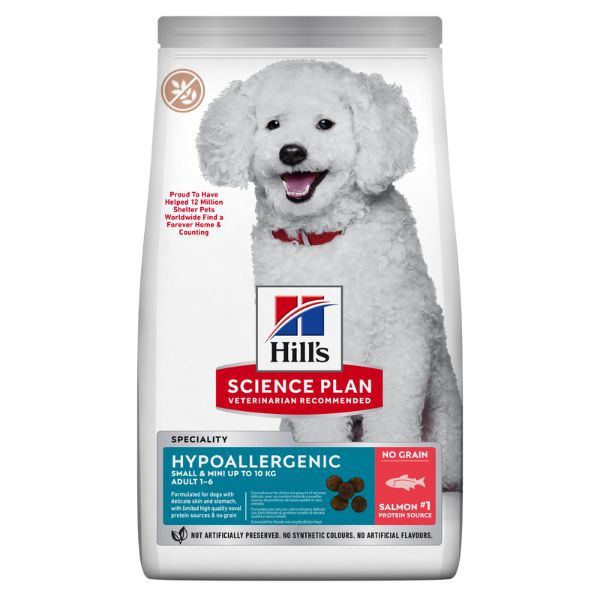 foto del prodotto hill s science plan hypoallergenic adult small mini dog al salmone 1,5 kg 1 ordine scegli lo sconto bzr5 bzr20 200 punti fedelt 