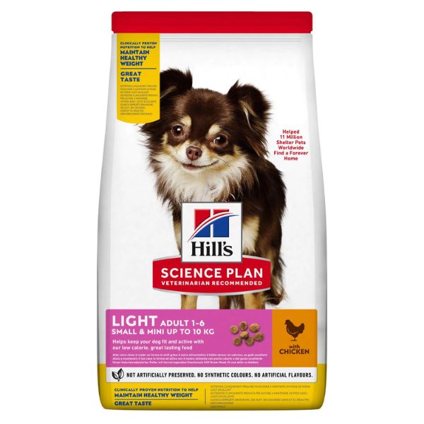 foto del prodotto hill s science plan light small mini adult alimento per cani con pollo 1,5 kg croccantini per cani 1 ordine scegli lo sconto bzr5 bzr20 200 punti fedelt 
