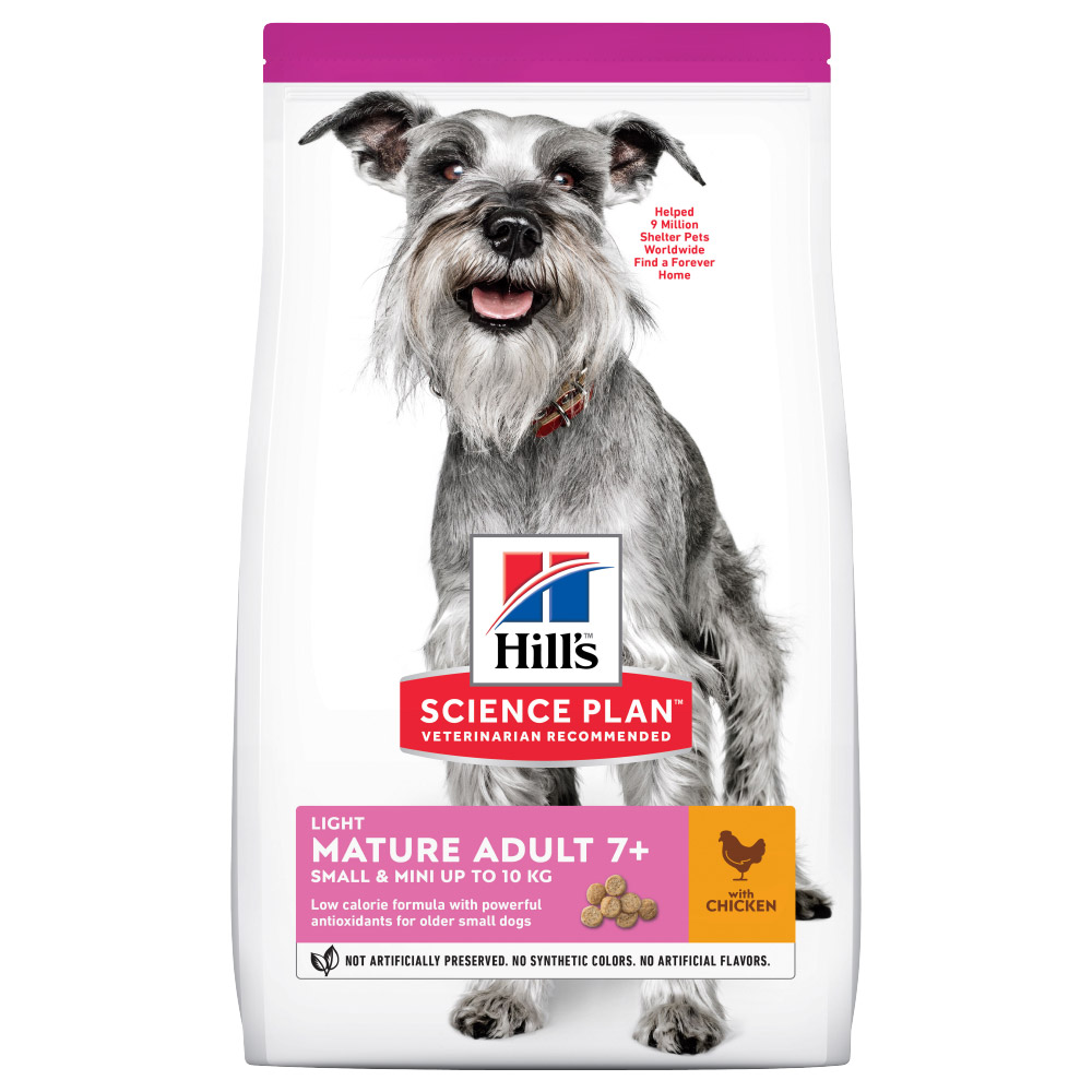 foto del prodotto hill s science plan mature adult 7 small mini light con pollo 2,5 kg