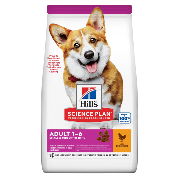 foto del prodotto hill s science plan small mini adult alimento per cani con pollo 1,5 kg croccantini per cani 1 ordine scegli lo sconto bzr5 bzr20 200 punti fedelt 