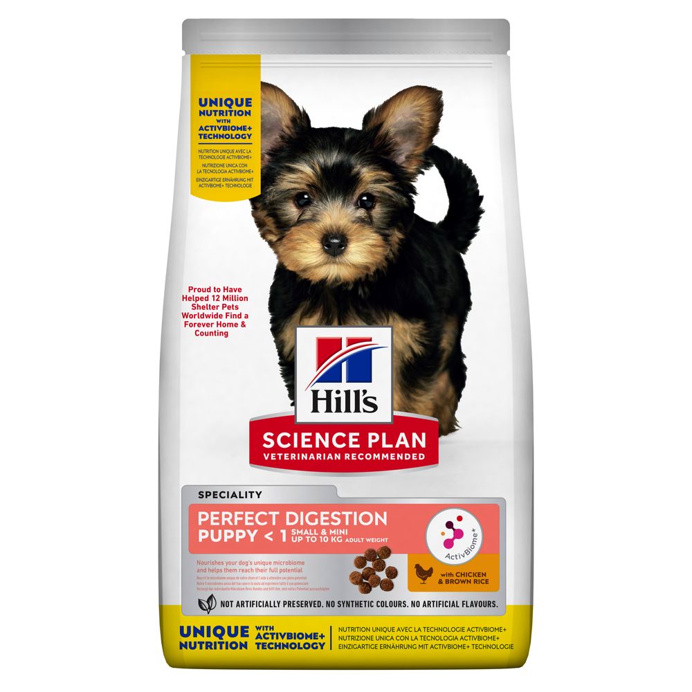 foto del prodotto hill s science plan small mini puppy perfect digestion crocchette cani 6 kg