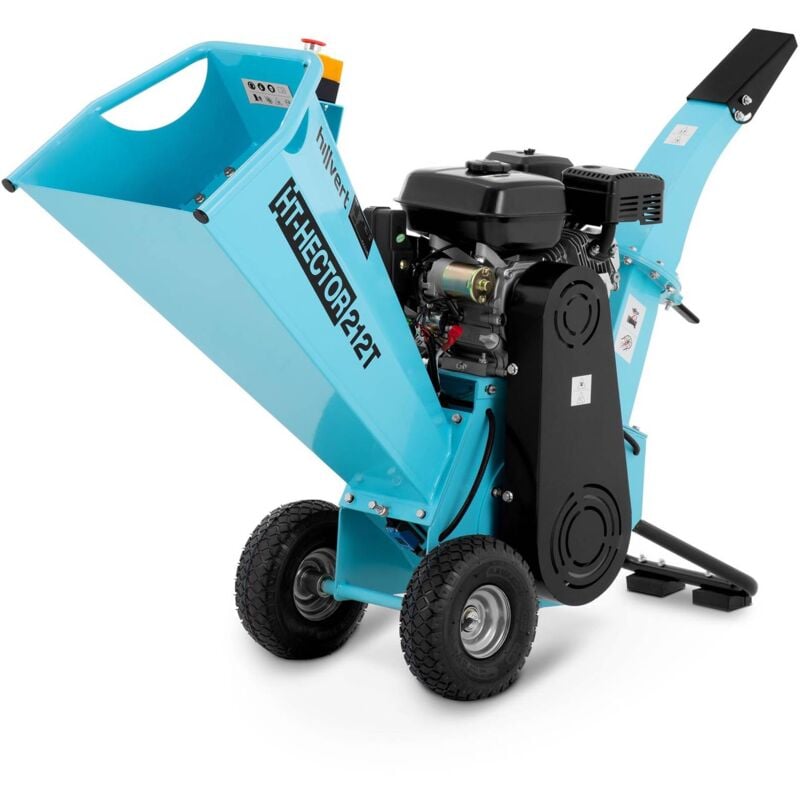 foto del prodotto hillvert biotrituratore a scoppio trita rami a benzina cippatrice 6,5 cv 2 lame