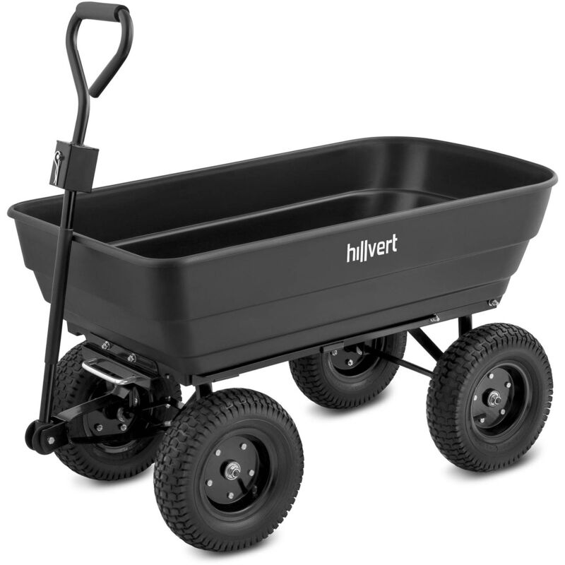 foto del prodotto hillvert carretto da giardino ribaltabile 350 kg 125 l in ferro gomma e plastica 990 mm
