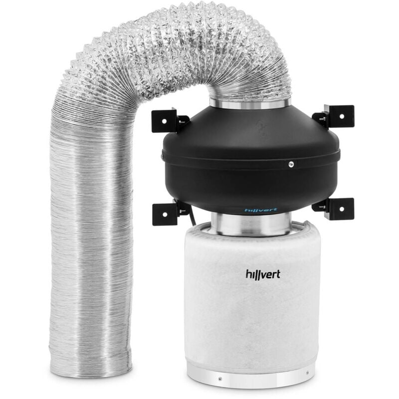 foto del prodotto hillvert kit aspirazione aria filtro ai carboni attivi, ventilatore a tubo