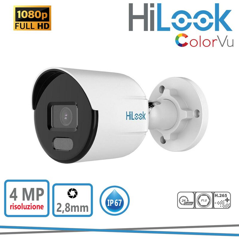 foto del prodotto hilook bullet 4mp colorvu 2,8mm ir30 ip67