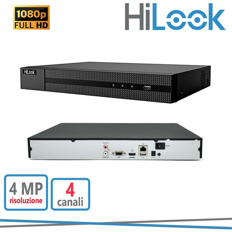 foto del prodotto hilook nvr 4ch 4mp metal h.265 40mbps bit rate