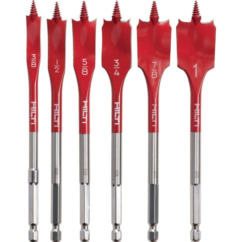 foto del prodotto hilti set punte fresatrici piatte wdb s fori in legno 2025582 