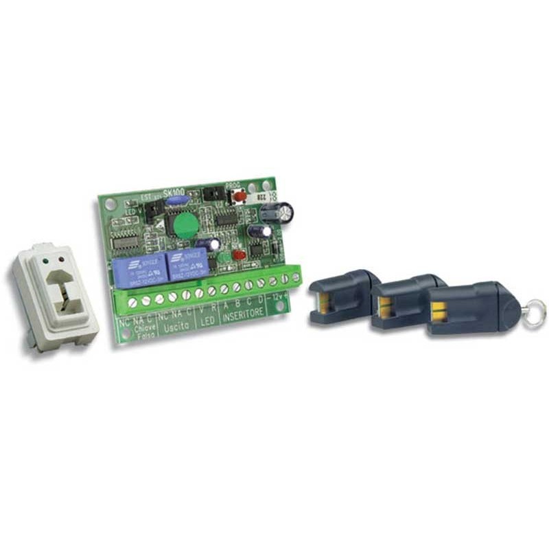 foto del prodotto hiltron kit chiave elettronica sk103 compreso di adattatore nero per scheda.