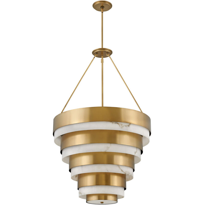 foto del prodotto hinkley echelon lampadario cilindrico a sospensione heritage ottone elstead
