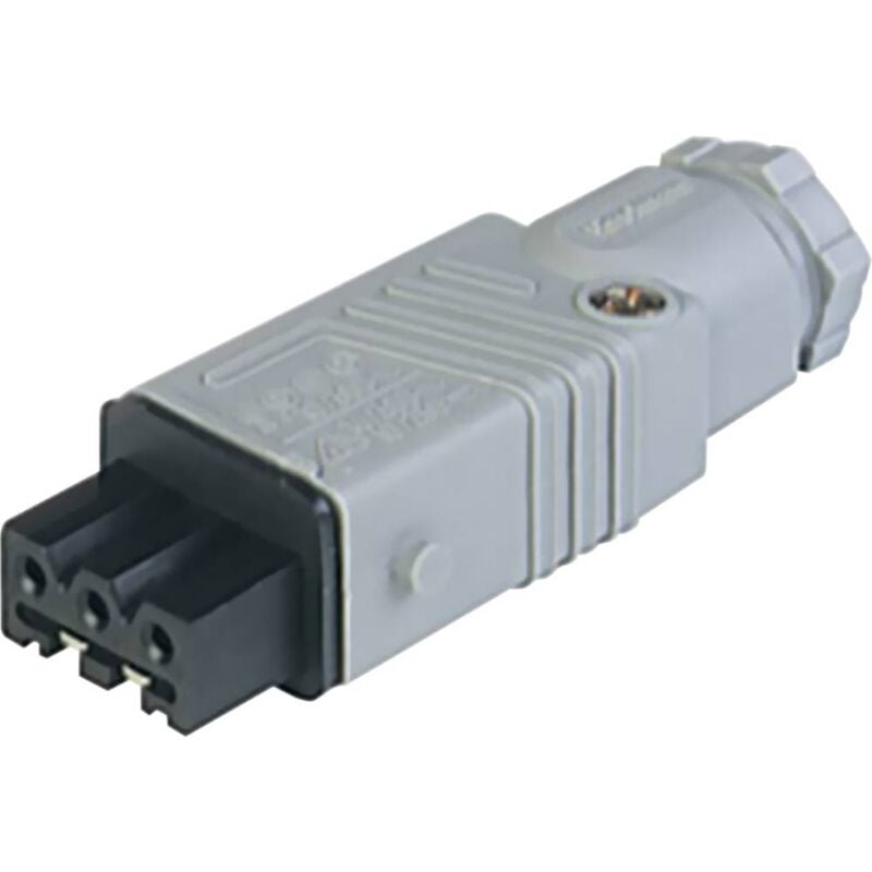 foto del prodotto hirschmann 932 140 106 1 connettore di alimentazione stak presa dritta tot poli 3 pe 16 a grigio 1 pz.