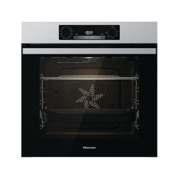 foto del prodotto hisense bi64223px forno da incasso elettrico multifunzione, 77 l, classe a , pirolitico, 13 funzioni di cottura, 3 programmi con vapore, acciaio inox