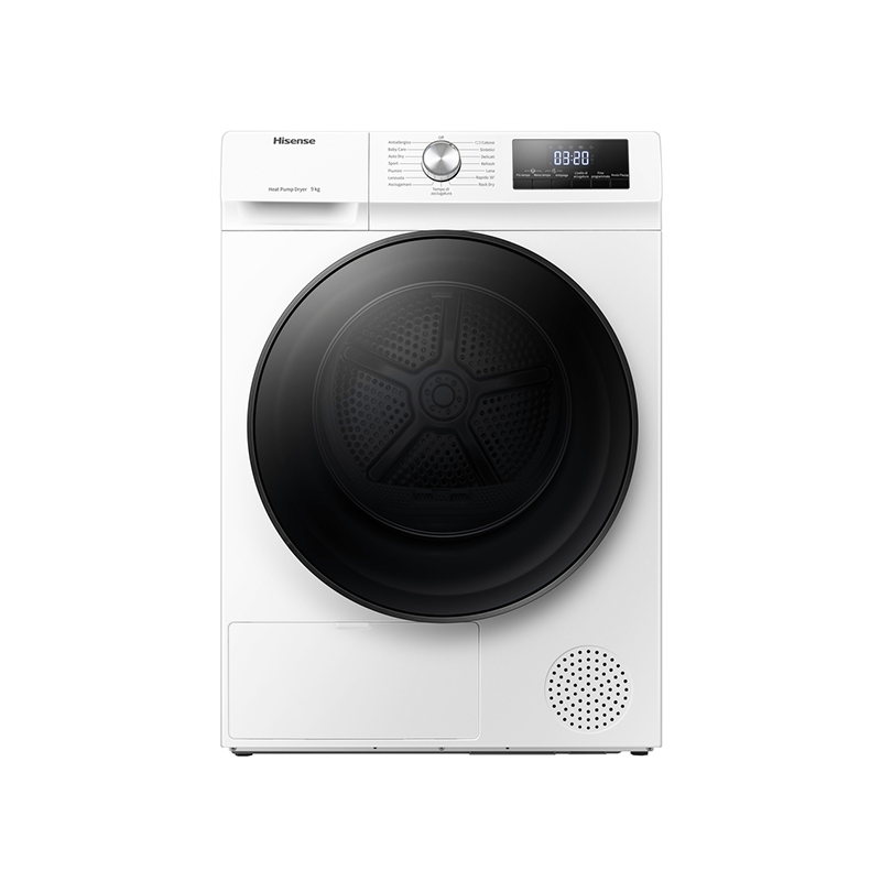 foto del prodotto hisense dhqa902u asciugatrice libera installazione caricamento frontale 9 kg a bianco