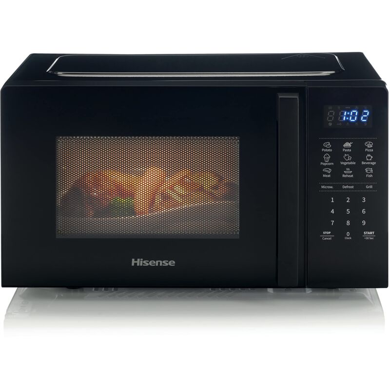 foto del prodotto hisense h20mobs4hg forno microonde con controllo elettronico, capacit 20 l, potenza 700 watt, funzione grill 800 w, display led comandi touch,
