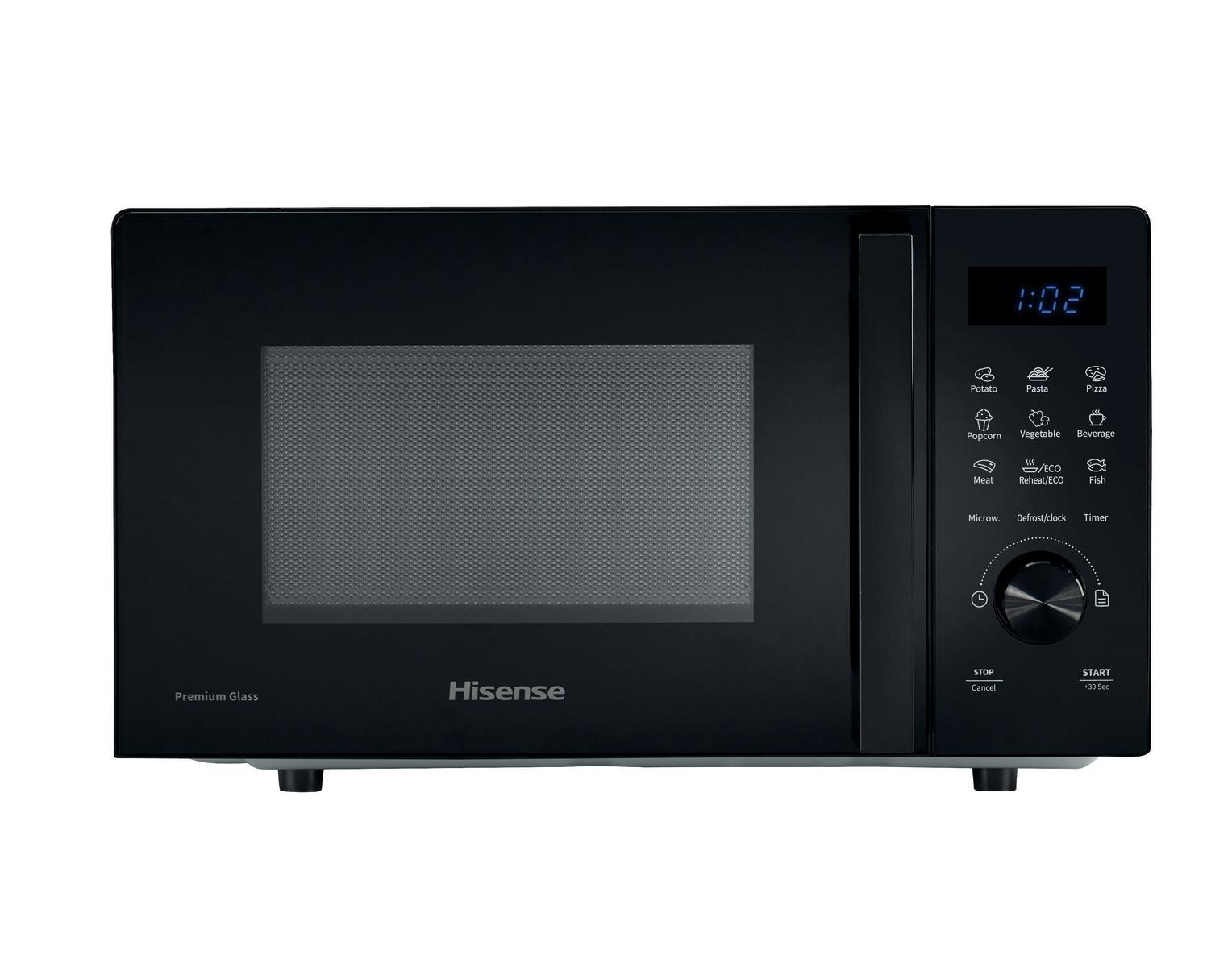 foto del prodotto hisense h20mobsd1h nero solo microonde superficie piana 20 l 700 w