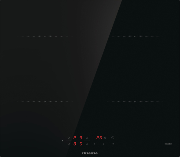 foto del prodotto hisense hi6401bsce piano cottura nero da incasso piano cottura a induzione 4 fornello i 