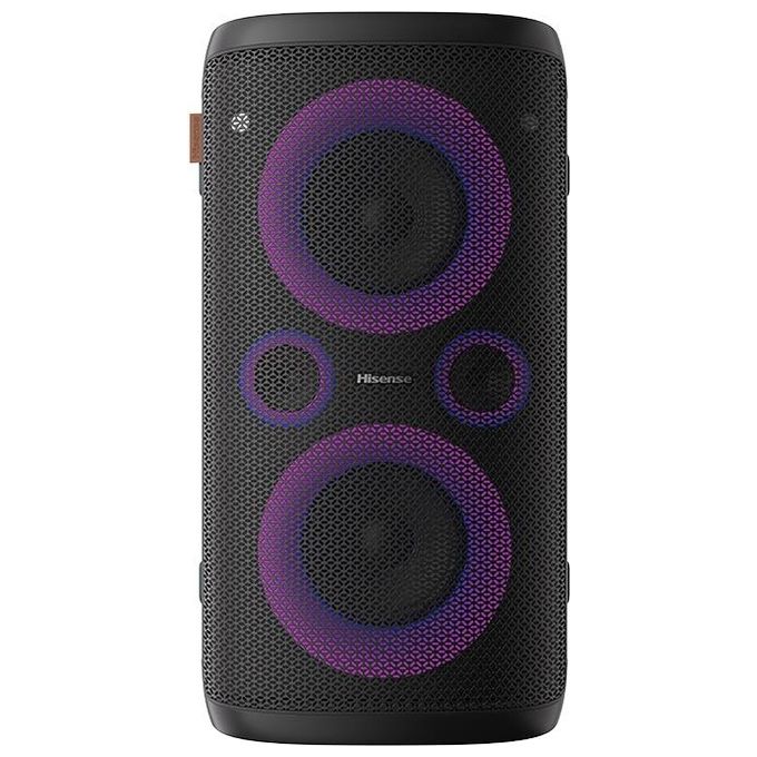 foto del prodotto hisense partyrocker one hp100 sistema pa indipendente da 300w colorazione nero e verde per eventi e festivita 