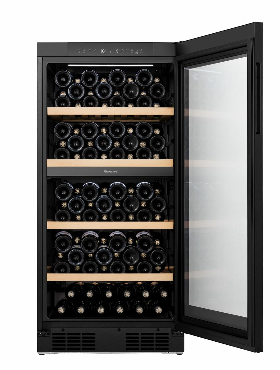 foto del prodotto hisense rw3n230gelf cantina vino cantinetta vino con compressore libera installazione nero 108 bottiglia bottiglie
