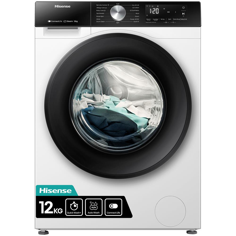 foto del prodotto hisense wf3s1243bw3 lavatrice caricamento frontale 12 kg 1400 giri min bianco